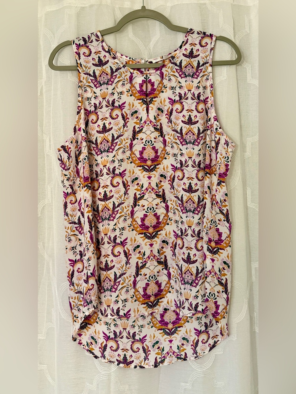 Violet + Claire Boho Paisley Medallion Sleeveless Tunic Top Blouse | Size Large - Picture 4 of 12